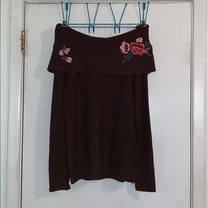 off the shoulder sweater